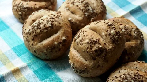 Isolated assortment of bread on table 스톡 동영상 92194413
