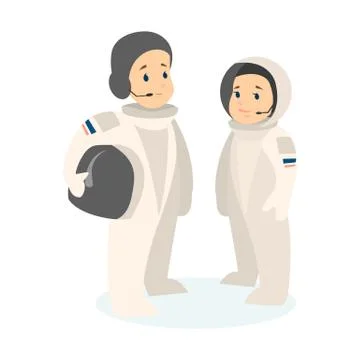 Isolated astronauts couple. Ilustração Stock