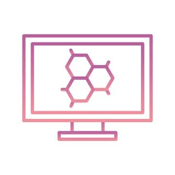 Isolated atom inside computer gradient style icon vector design イラスト素材