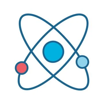 Isolated atom line and fill style icon vector design Stock Illustration