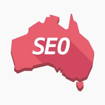 Isolated Australia map with    the text SEO Stock Illustration