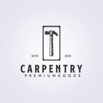 Isolated authentic hammer logo vector illustration design, carpentry icon s.. Stock Illustration