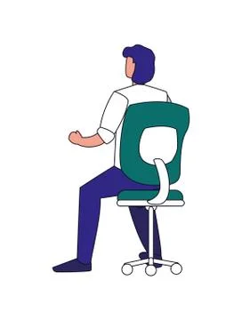 Isolated avatar man sitting of back vector design Stock Illustration