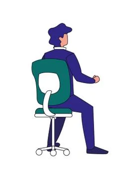 Isolated avatar man sitting of back vector design Stock Illustration