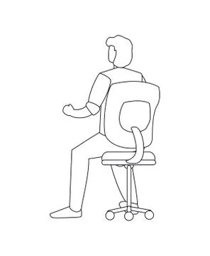 Isolated avatar man sitting of back vector design Stock Illustration