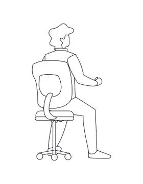 Isolated avatar man sitting of back vector design Stock Illustration