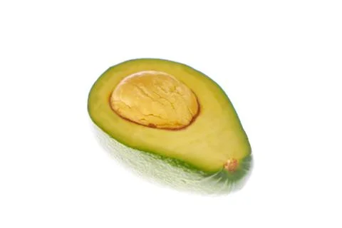 Isolated avocado with one half and seed Stock Photos