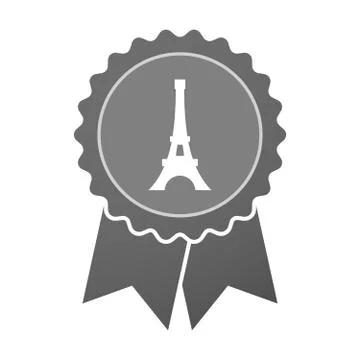Isolated award badge with   the Eiffel tower イラスト素材