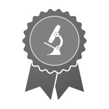 Isolated award badge with  a microscope icon Stock Illustration
