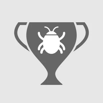 Isolated award cup with a bug Stock Illustration