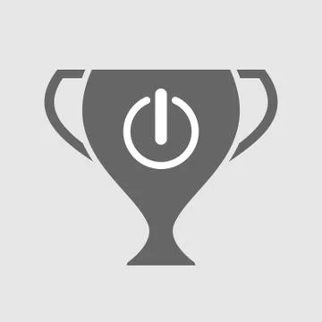 Isolated award cup with an off button 스톡 일러스트