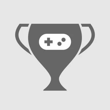 Isolated award cup with a game pad Stock Illustration
