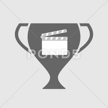 Isolated award cup icon with a clapperboard Stock Illustration