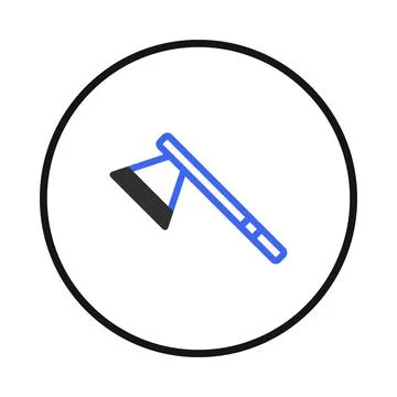 Isolated axe icon in circle evoking strength, precision, and craftsmanship .. Illustration