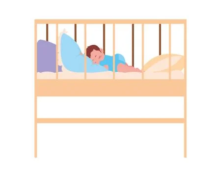 Isolated baby inside cradle vector design Stock Illustration