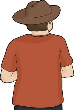 Isolated Back of Person in Hat Stock Illustration