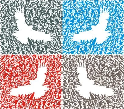 Isolated background of bird predator and its prey Stock Illustration