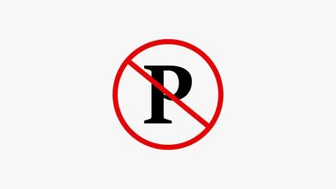 Isolated background No Parking caution Sign board graphics on white color i.. Stockillustratie