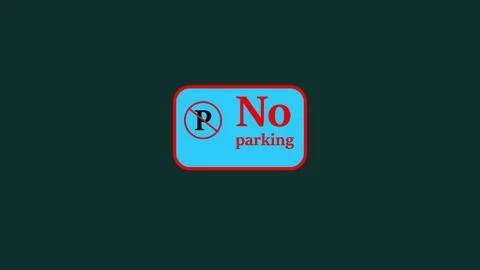 Isolated background No Parking caution Sign board graphics on white color i.. 스톡 일러스트