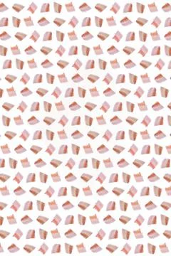 Isolated bacon meat slices pattern. Fresh ham portions background. Stock Photos