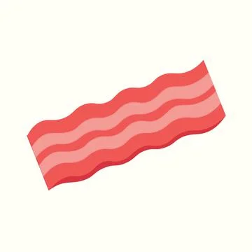 Isolated Bacon Vector Illustration on White Background. Stock Illustration