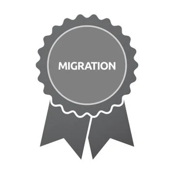 Isolated badge with  the text MIGRATION Stock Illustration