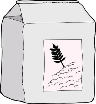 Isolated bag of flour Stock Illustration