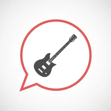 Isolated balloon with  an electric guitar Illustrazione stock