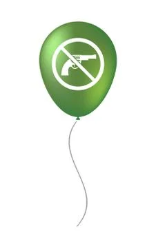 Isolated balloon with  a gun  in a not allowed signal Stock Illustration