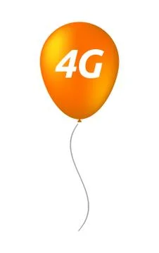 Isolated balloon with    the text 4G Stock Illustration