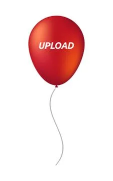 Isolated balloon with    the text UPLOAD Stock Illustration
