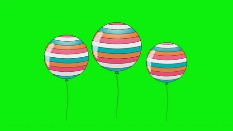 Isolated Balloons on Green Screen Background Stock-Footage 343928375
