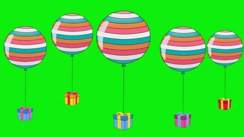 Isolated Balloons on Green Screen Background 스톡 동영상 343928417