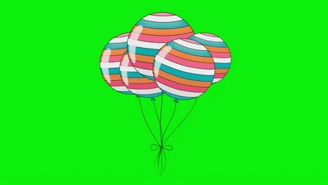 Isolated Balloons on Green Screen Background Video stock 343928431