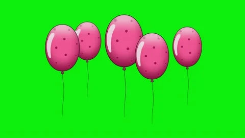 Isolated Balloons on Green Screen with Floating Stock-Footage 343928440