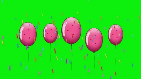 Isolated Balloons on Green Screen with Floating Video stock 343928471