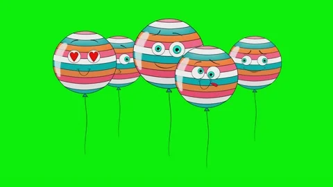 Isolated Balloons on Transparent Background Video stock 343928437