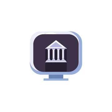Isolated bank inside computer vector design Stock Illustration
