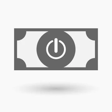 Isolated  bank note with an off button Stock Illustration