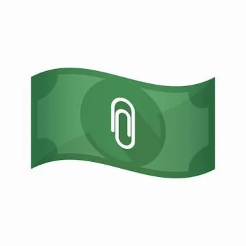 Isolated bank note with a clip Stock Illustration