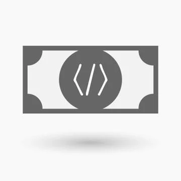 Isolated  bank note with a code sign Illustration