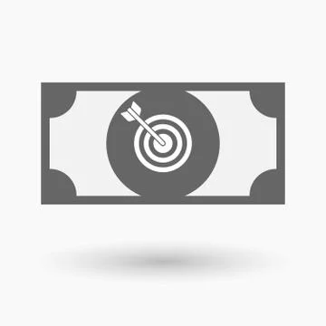 Isolated  bank note with a dart board Stock Illustration