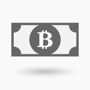 Isolated bank note icon with a bit coin sign Ilustração Stock