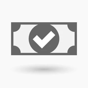 Isolated bank note icon with a check mark Illustrazione stock