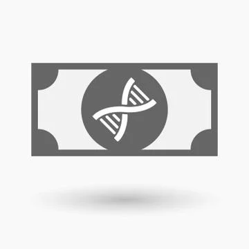 Isolated bank note icon with a DNA sign Stock Illustration