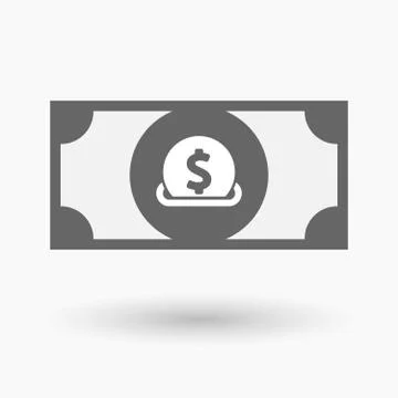 Isolated  bank note icon with  a dollar coin entering in a moneybox Stock Illustration