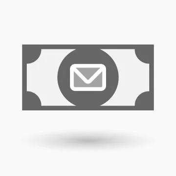 Isolated bank note icon with an envelope Stock Illustration