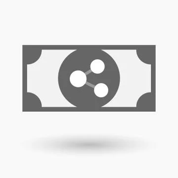 Isolated  bank note icon with  a network sign Illustrazione stock