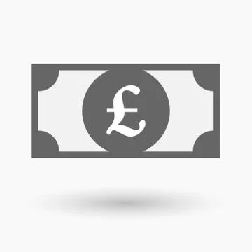 Isolated bank note icon with a pound sign 스톡 일러스트