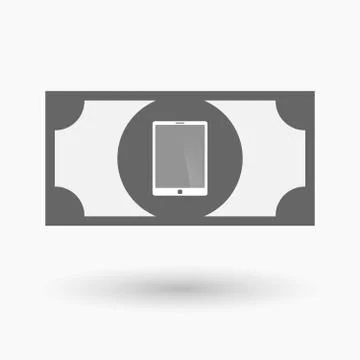 Isolated bank note with a tablet computer Stock Illustration